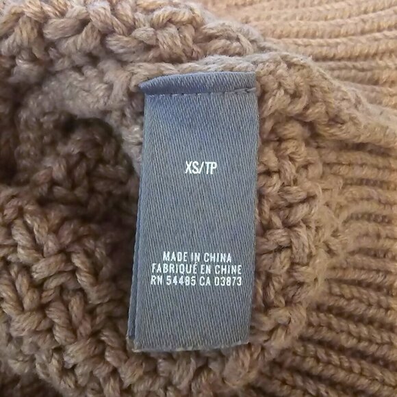 Aerie Brown Cable Knit Cotton Blend Crew Neck Sweater Sz XS - Picture 7 of 10